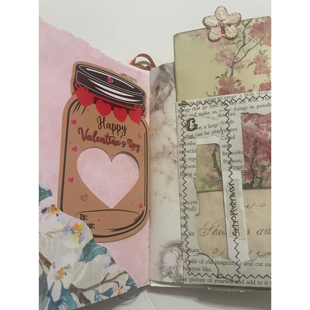 Handmade Junk Journal Asian Textile, Custom Charm, Black/African American